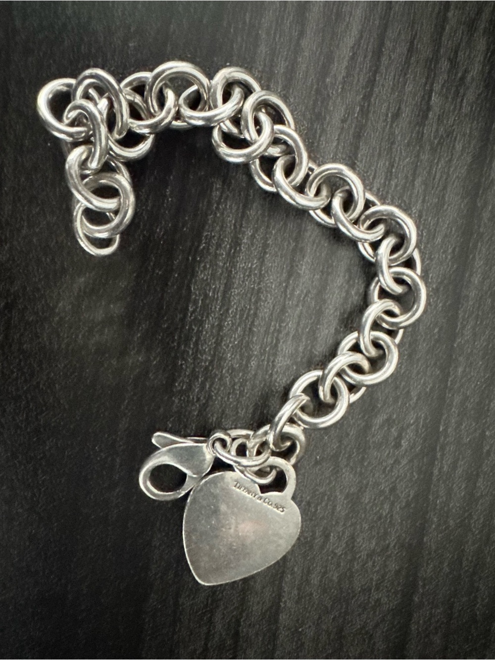 Tiffany & Co. Sterling Silver Heart Charm Bracelet - Silver